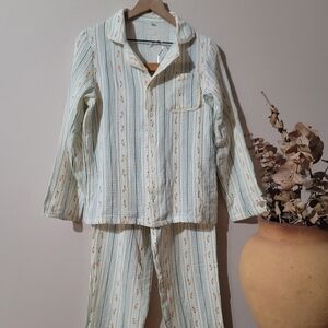 Coquette 100% Cotton Pajama Pant/ Long Sleeve Set Spring Easter Old Money Sz M